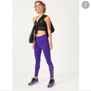 Nike Swoosh Purple Leggings Size Large